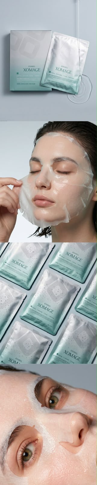XOMAGE EXO-PDRN Mask, empaque y mascarilla cosmética